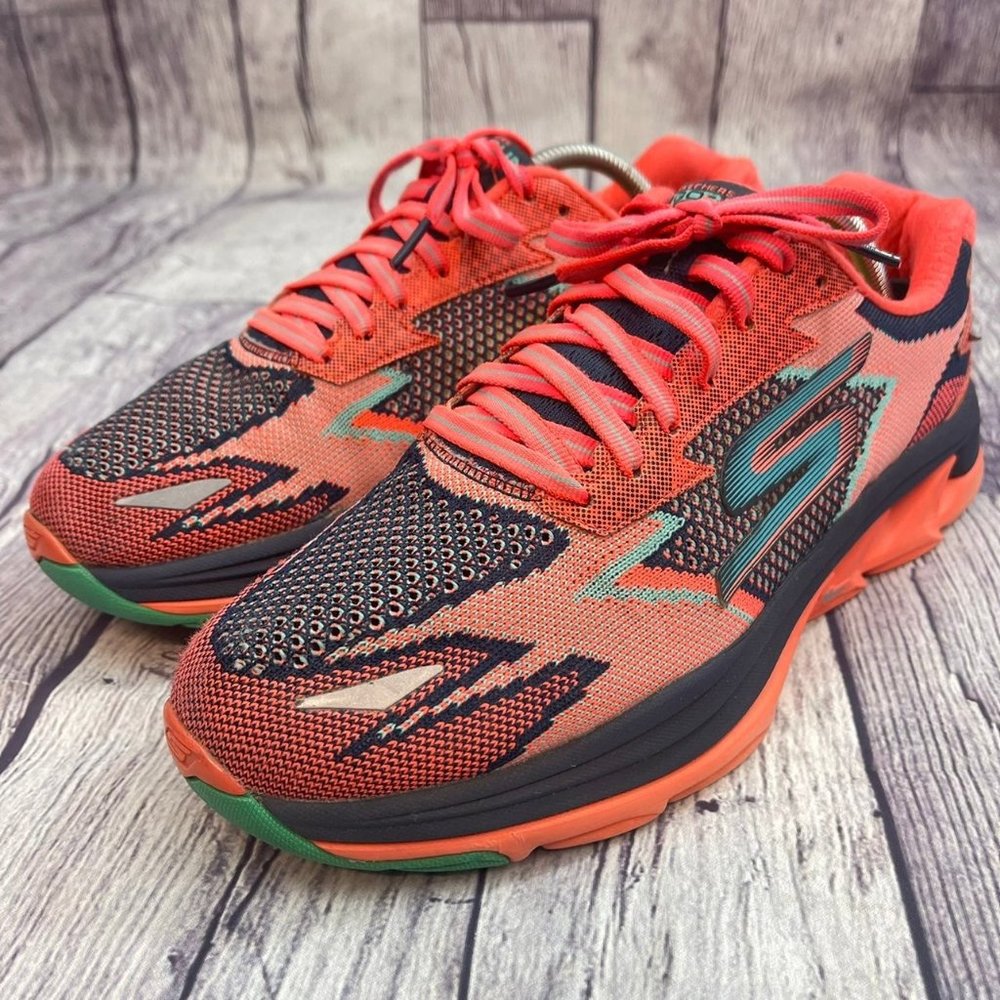 Skechers Go Run Ultra Road Women's Size 10 Orange Red Running Athletic Shoes - Picture 5 of 11